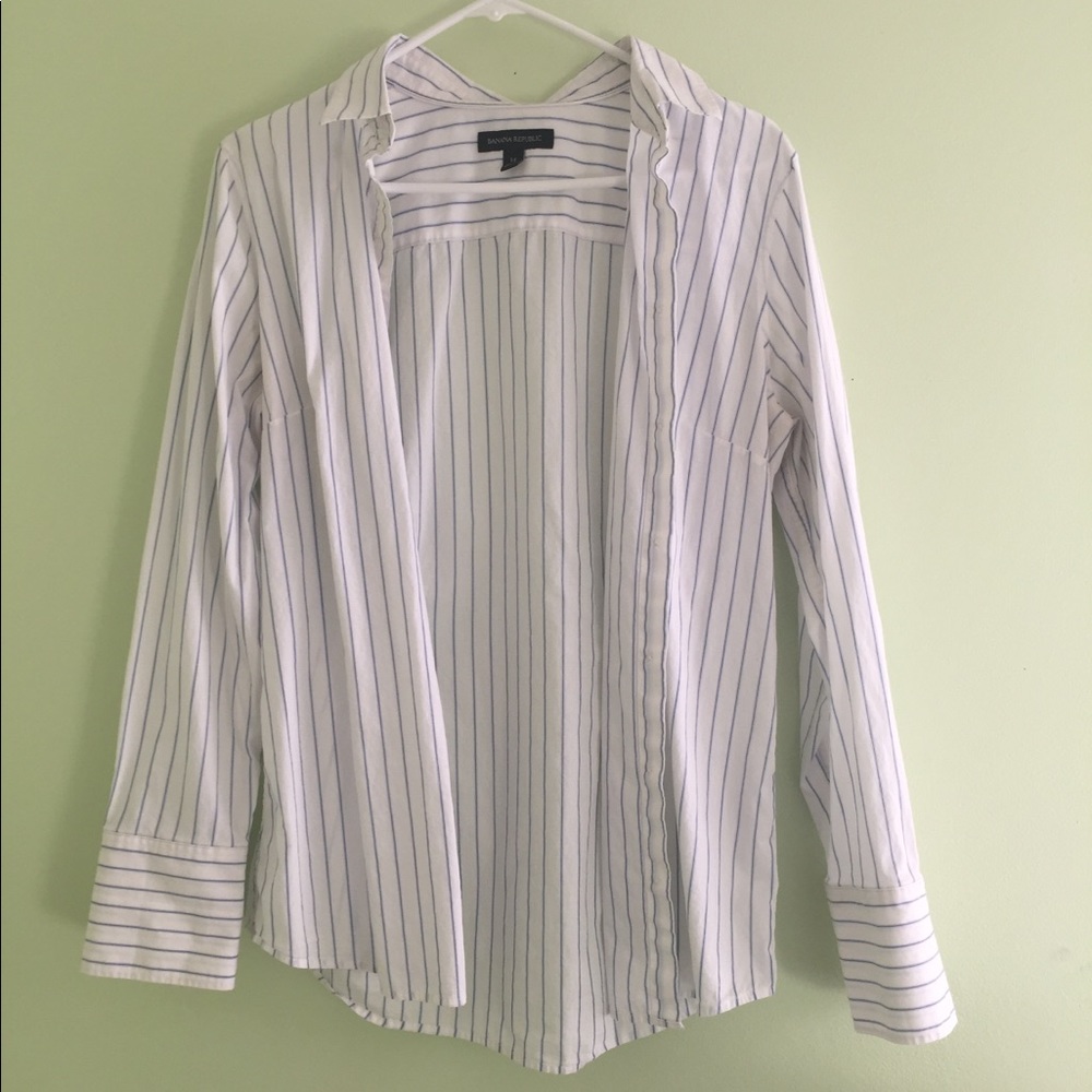 Banana Republic striped button down blouse